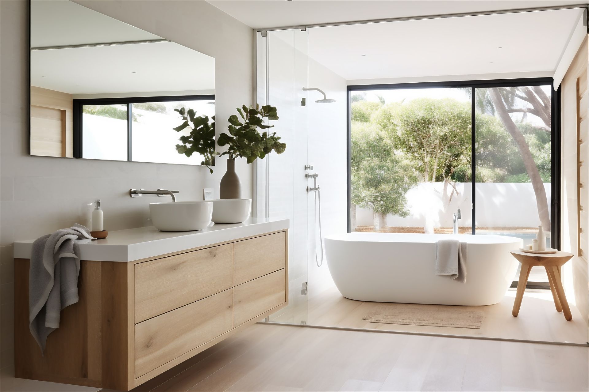 Renovision Design & Build, Bathroom Remodeling specialists, upgrading bathrooms with walk-in showers for comfort and accessibility.